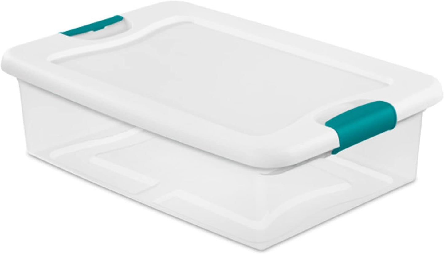 Latching Storage Box, See-Through Base, 32-Qt
