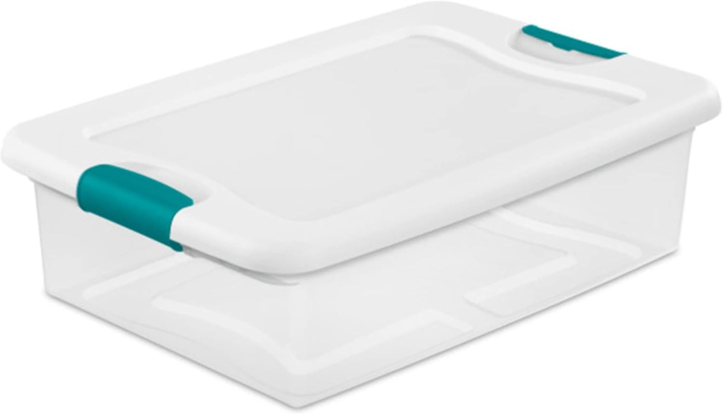 Latching Storage Box, See-Through Base, 32-Qt