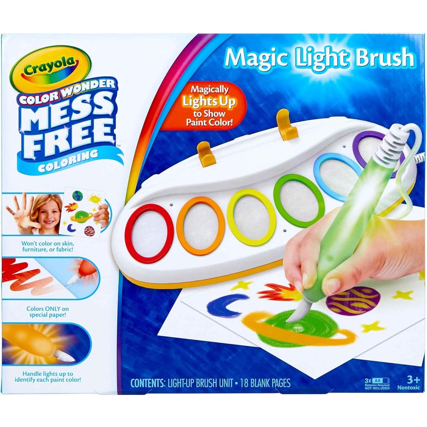 Color Wonder Magic Light Brush, Mess Free Painting Station for Kids, Gift for Kids, Toddler Toys & Activities, Ages 3, 4, 5