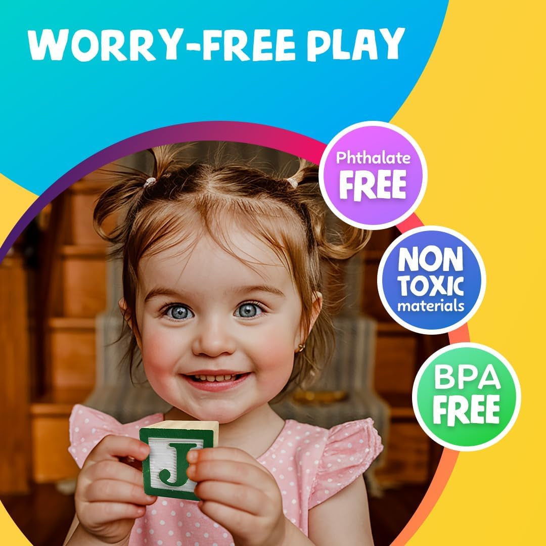 30 PCS Baby Blocks - Small Wooden ABC Blocks for Toddlers 2-5 - Alphabet Learning & Building Toys