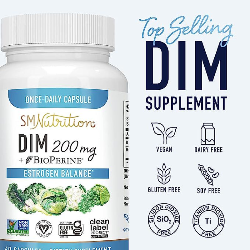 SM Nutrition Menopause Supplement for Women | DIM 200Mg Hormone Balance for Women, 60Ct