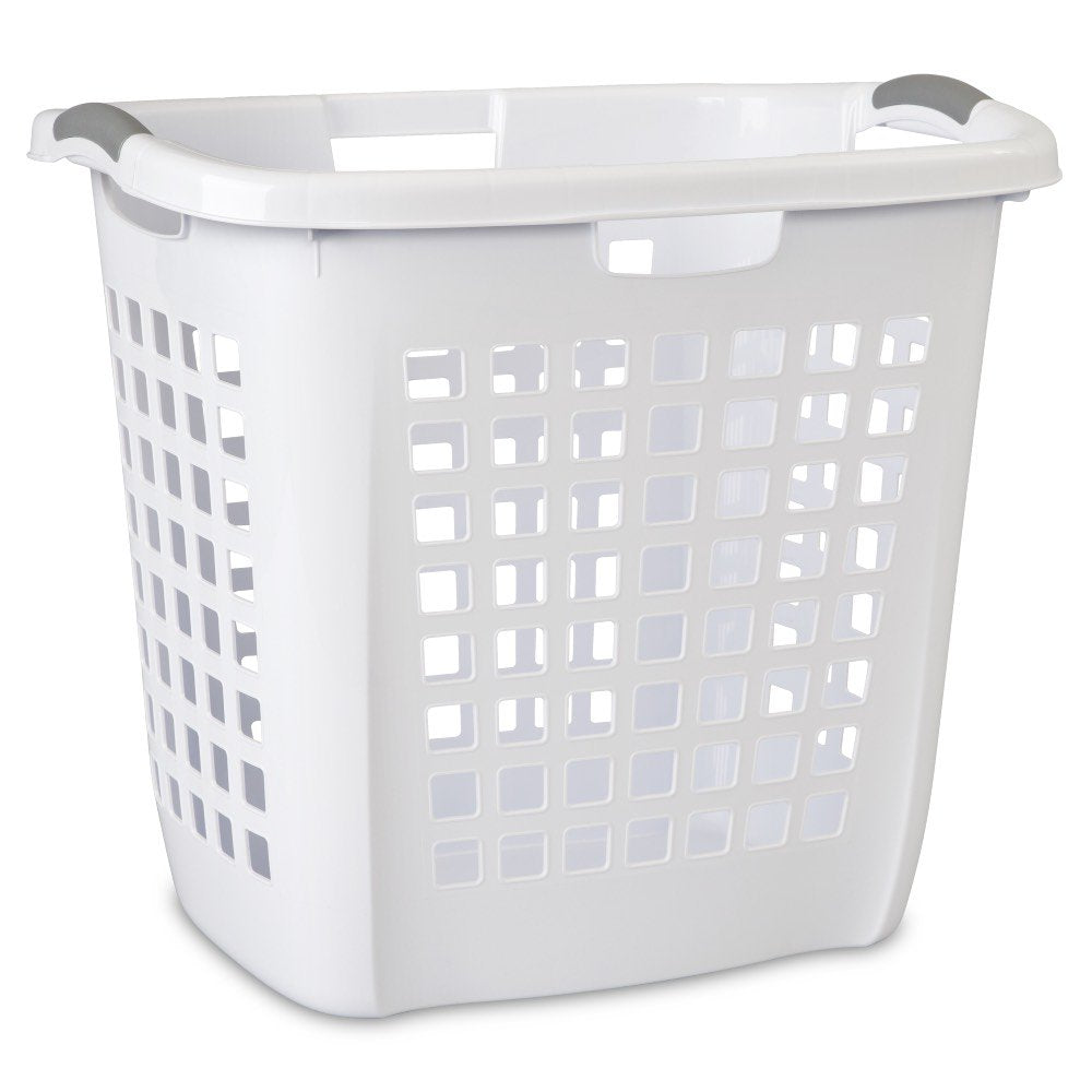Ultra Easy Carry Hamper 1225 Large Clothes Laundry Hamper Basket Portable White, 2-Pack