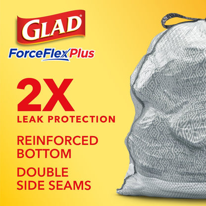 Forceflexplus Tall Kitchen Trash Bags, 13 Gallon, 80 Bags (Fresh Clean Scent, Febreze Freshness)
