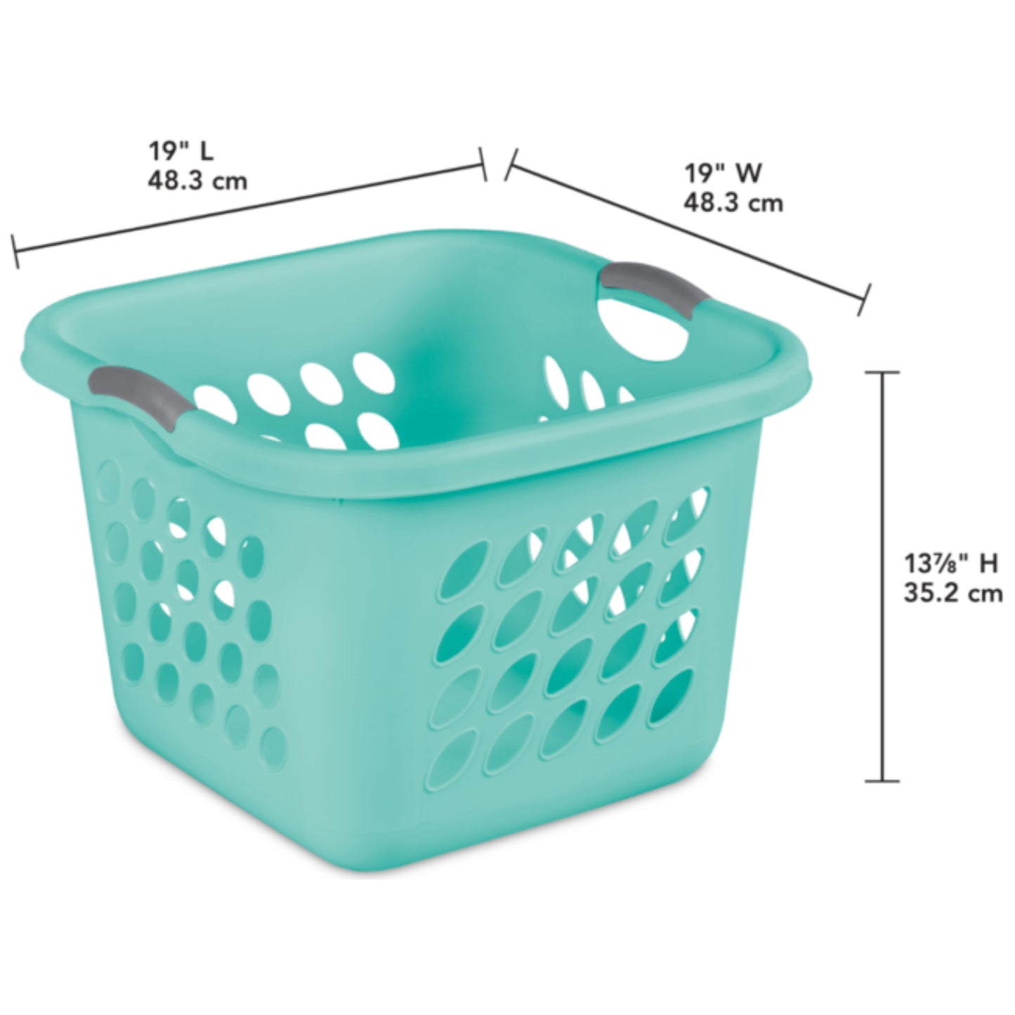 Laundry Basket - SQ 1.5 Bushel Aqua