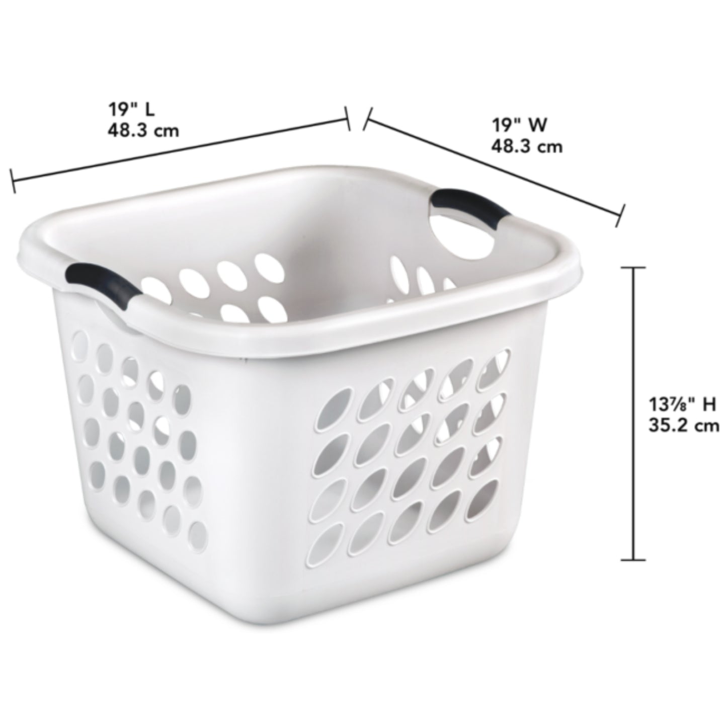 Laundry Basket - SQ 1.5 Bushel White