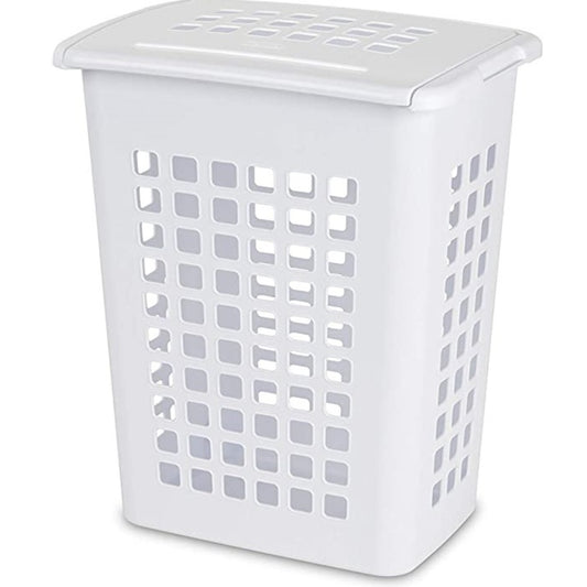 Hamper - 2.3 Bushel - Rect - White - Hinged