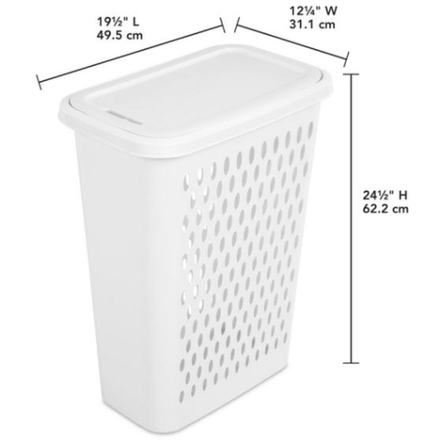 Hamper - 24″ - Rect - WT - Side Open