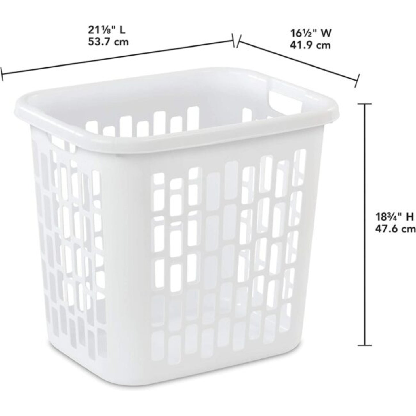 Hamper - Easy Carry White Open Top