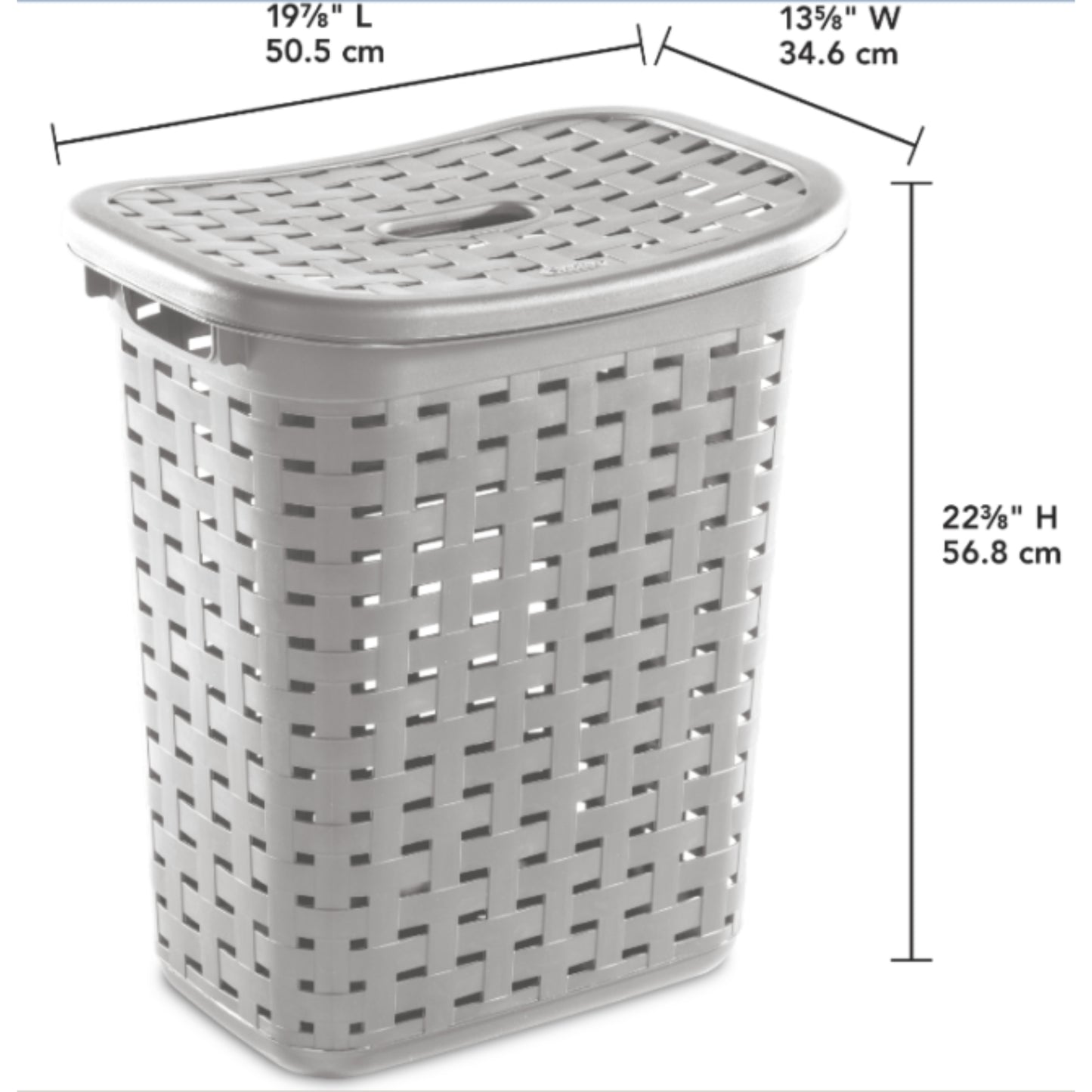 Sterilite - Hamper Basket Weave Style w-lid - Cement