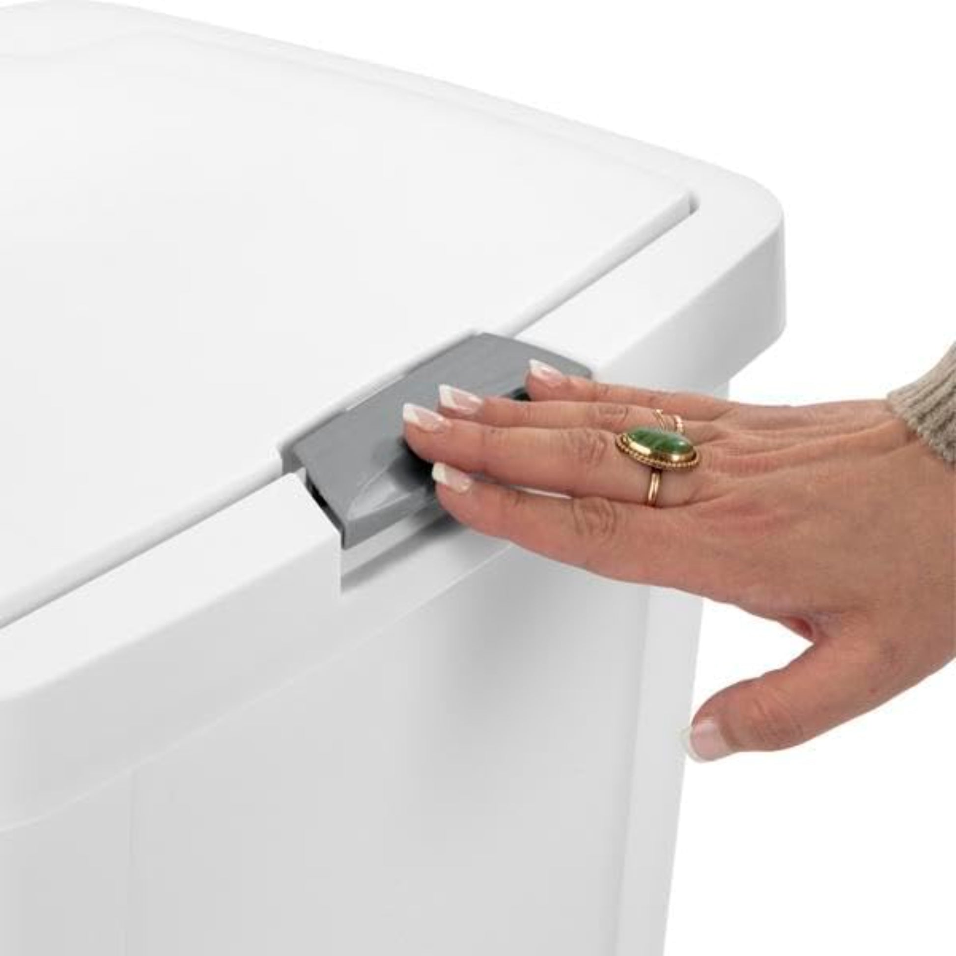 STERILITE Touch Can basket - White - 13 Gallon Basket