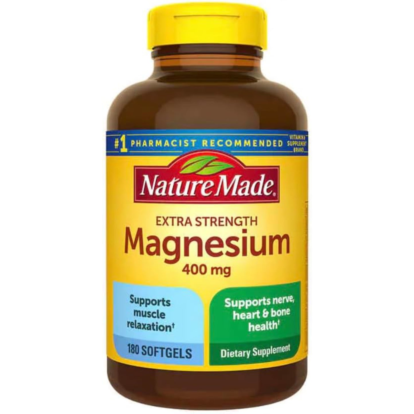 Magnesium 400 mg Oxide Extra Strength 180 soft gels, 180 Supply Days