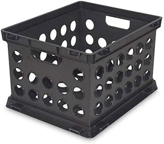 16939006 Plastic Heavy Duty File Crate Stacking Storage (2 Pack)