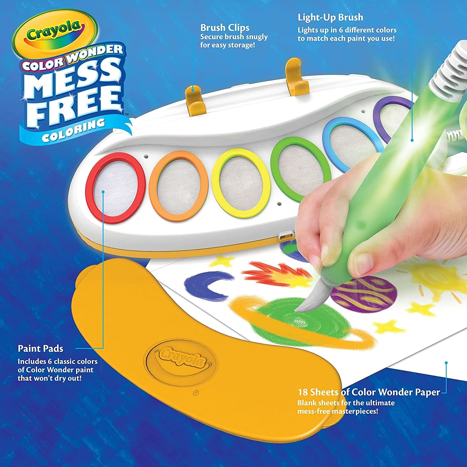 Color Wonder Magic Light Brush, Mess Free Painting Station for Kids, Gift for Kids, Toddler Toys & Activities, Ages 3, 4, 5