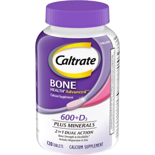 Caltrate 600 Plus D3 Plus Minerals Calcium and Vitamin D Supplement Tablets, Bone Health and Mineral Supplement for Adults - 120 Count (Packaging may vary)