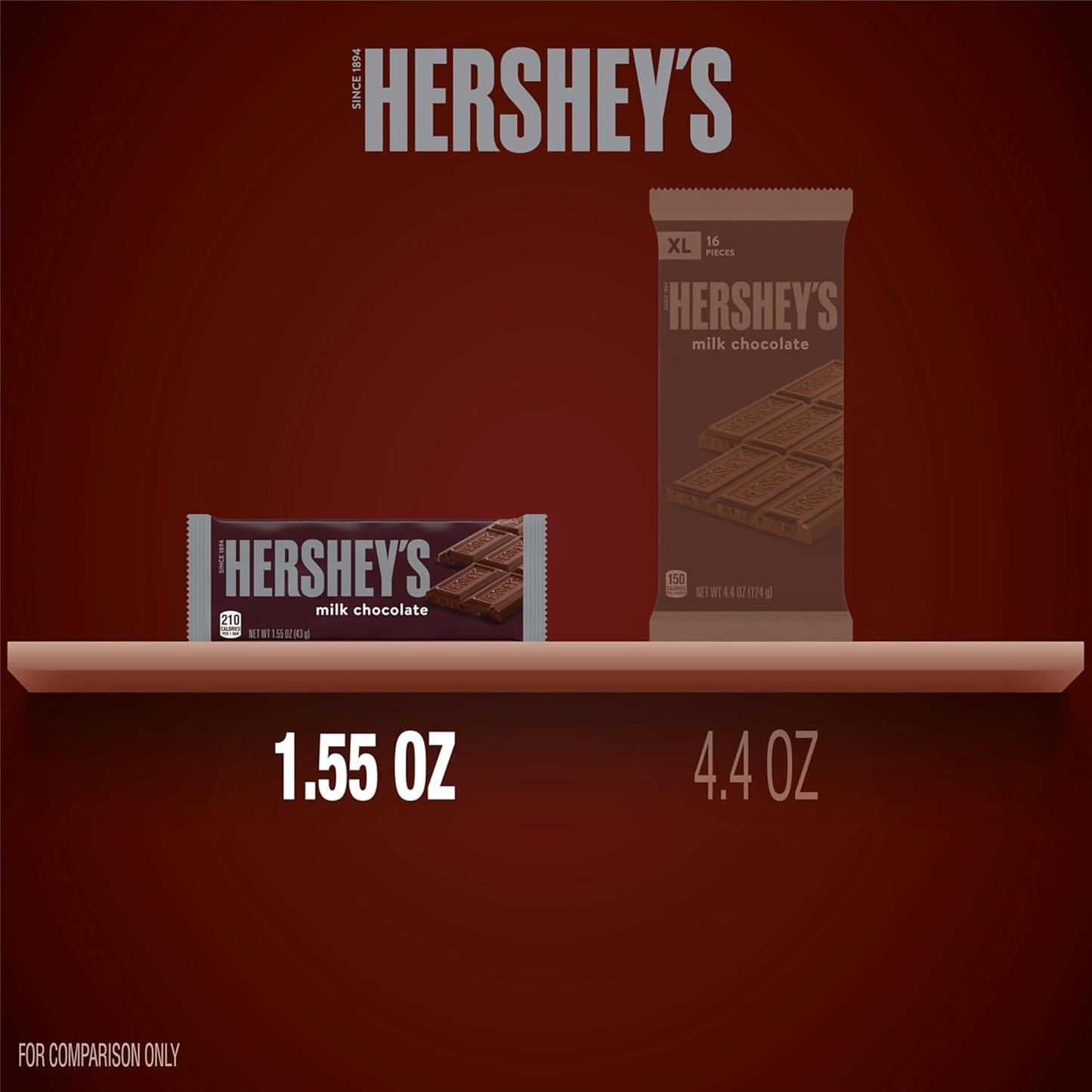 HERSHEY'S Milk Chocolate Candy Bars, 1.55 oz (36 Count)