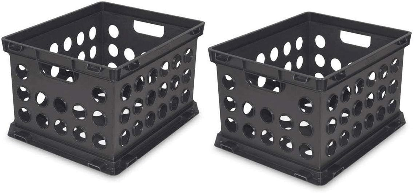 16939006 Plastic Heavy Duty File Crate Stacking Storage (2 Pack)