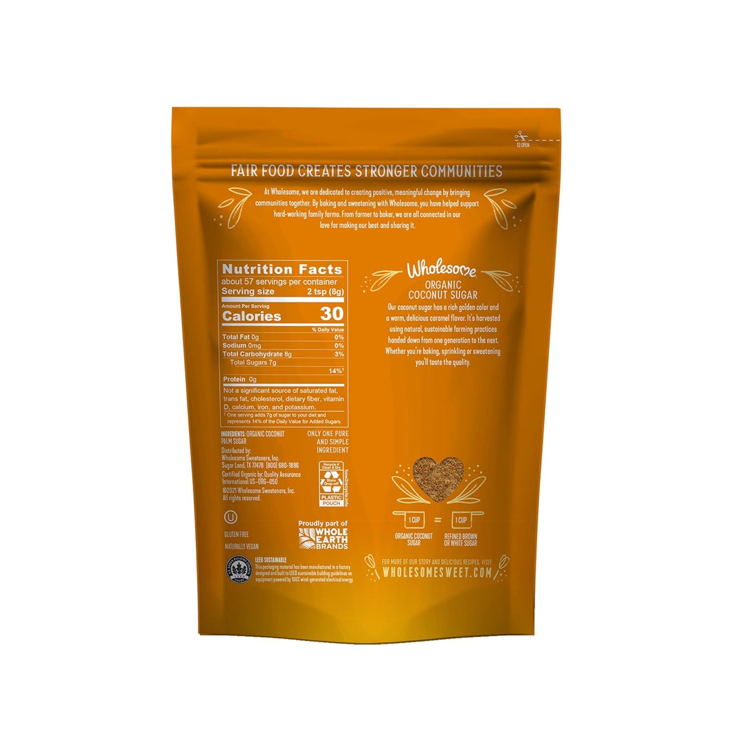 Wholesome Sweeteners 16-Ounce Organic Coconut Sugar