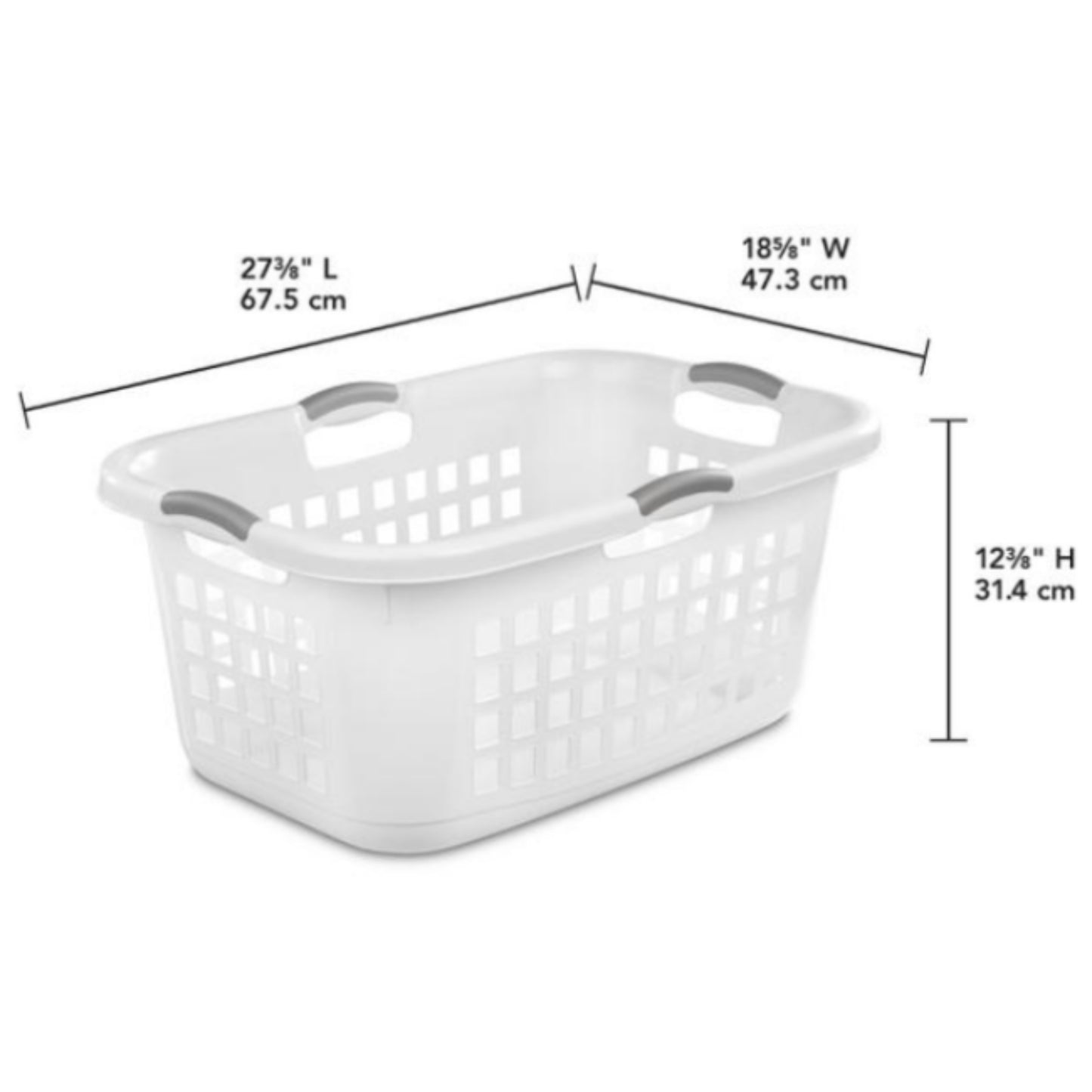 Laundry Basket - 2 Bushel Ultra White