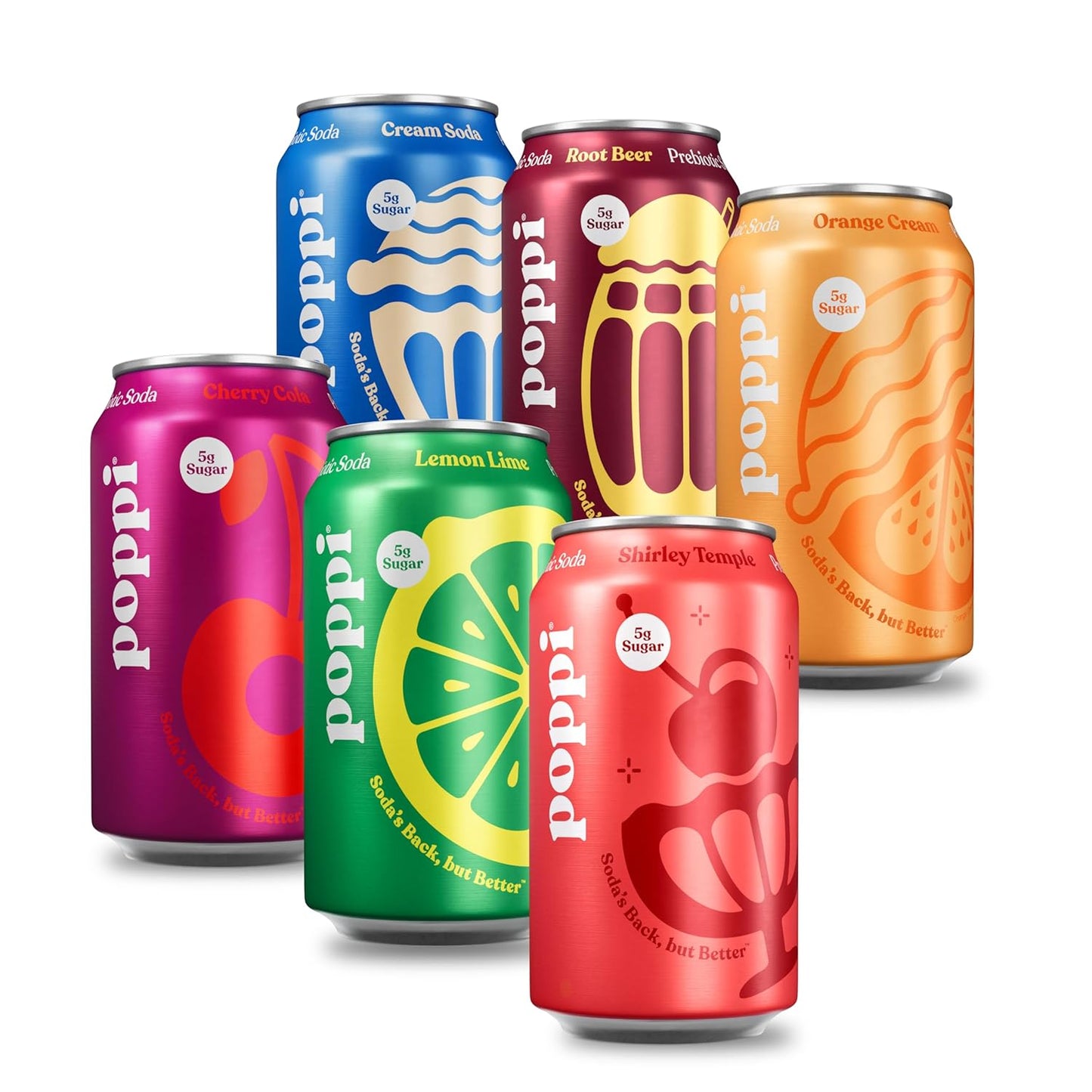 Poppi Sparkling Prebiotic Soda Beverage with Apple Cider Vinegar, Seltzer Water and Fruit Juice, Major Mix Variety Pack 12 Fl Oz, Pack of 12, Packaging May Vary