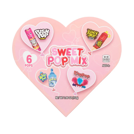 Sweet Pop Mix of Heart-Shaped Lollipop Gift Box
