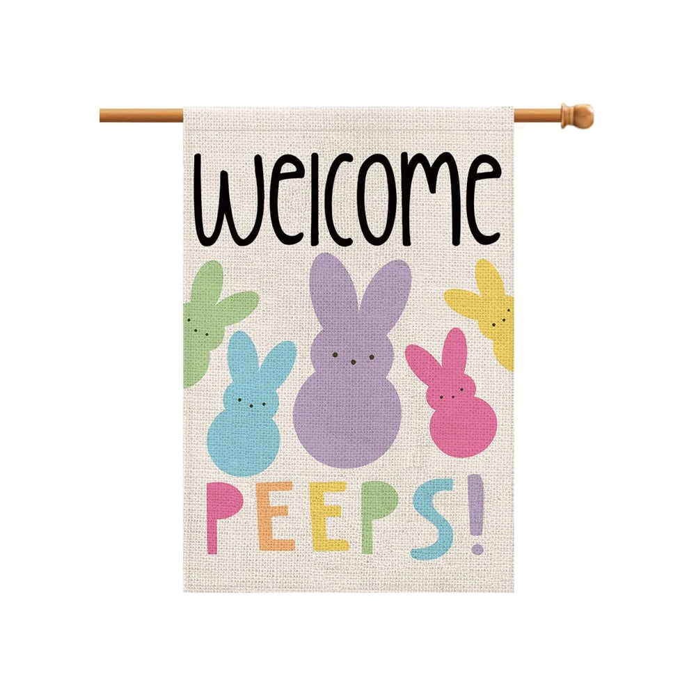 Welcome Easter Garden Flag Double Sided Vertical
