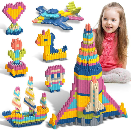 Kids 1120Pcs Building Blocks Set Educational STEM Building Toy, Construction Block Toys Set Learning Playset Kit for Boys Girls, Child Brain Development Preschool Kindergarten Toy Age 3+