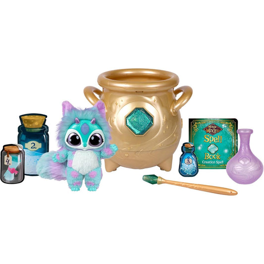 - Magical Real Misting Gold Cauldron with 8 Inch Non-Electronic Plush Toy. Follow the Spell Book Add the Magic Ingredients. Who Will You Magically Create?
