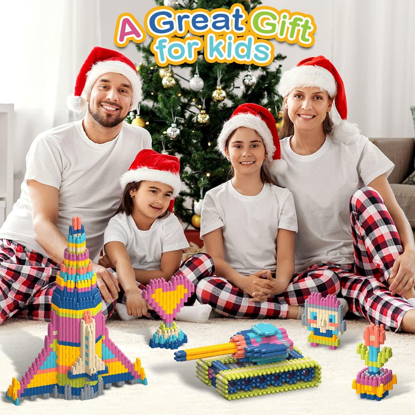 Kids 1120Pcs Building Blocks Set Educational STEM Building Toy, Construction Block Toys Set Learning Playset Kit for Boys Girls, Child Brain Development Preschool Kindergarten Toy Age 3+