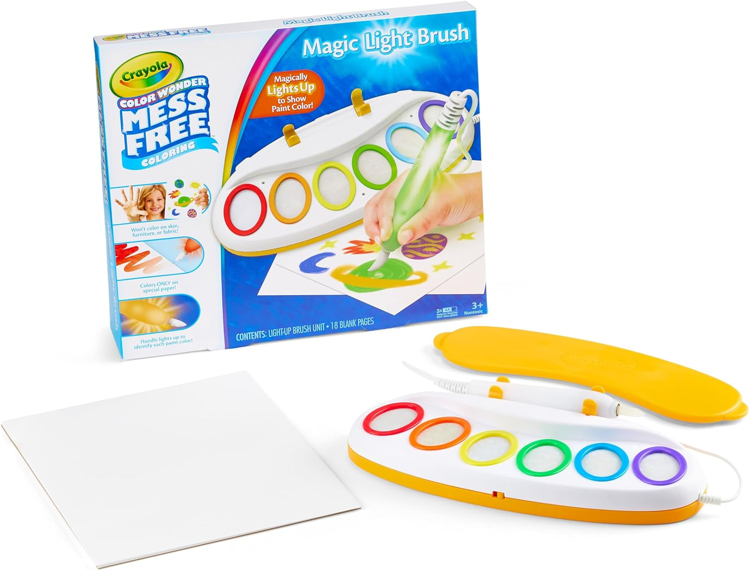 Color Wonder Magic Light Brush, Mess Free Painting Station for Kids, Gift for Kids, Toddler Toys & Activities, Ages 3, 4, 5