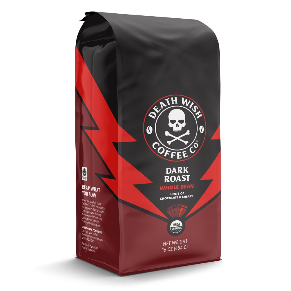 , Organic and Fair Trade Dark Roast Whole Bean Coffee, 16 Oz
