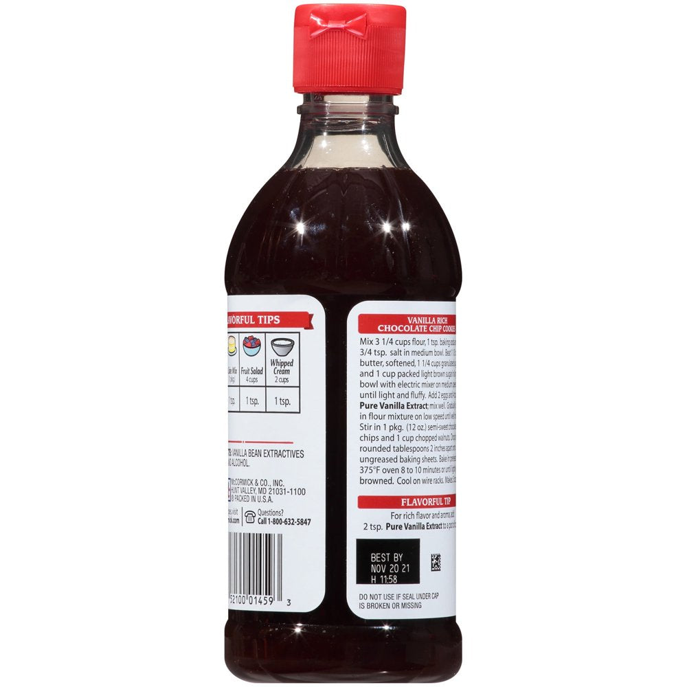 All Natural Pure Vanilla Extract, 16 Fl Oz Baking Extracts