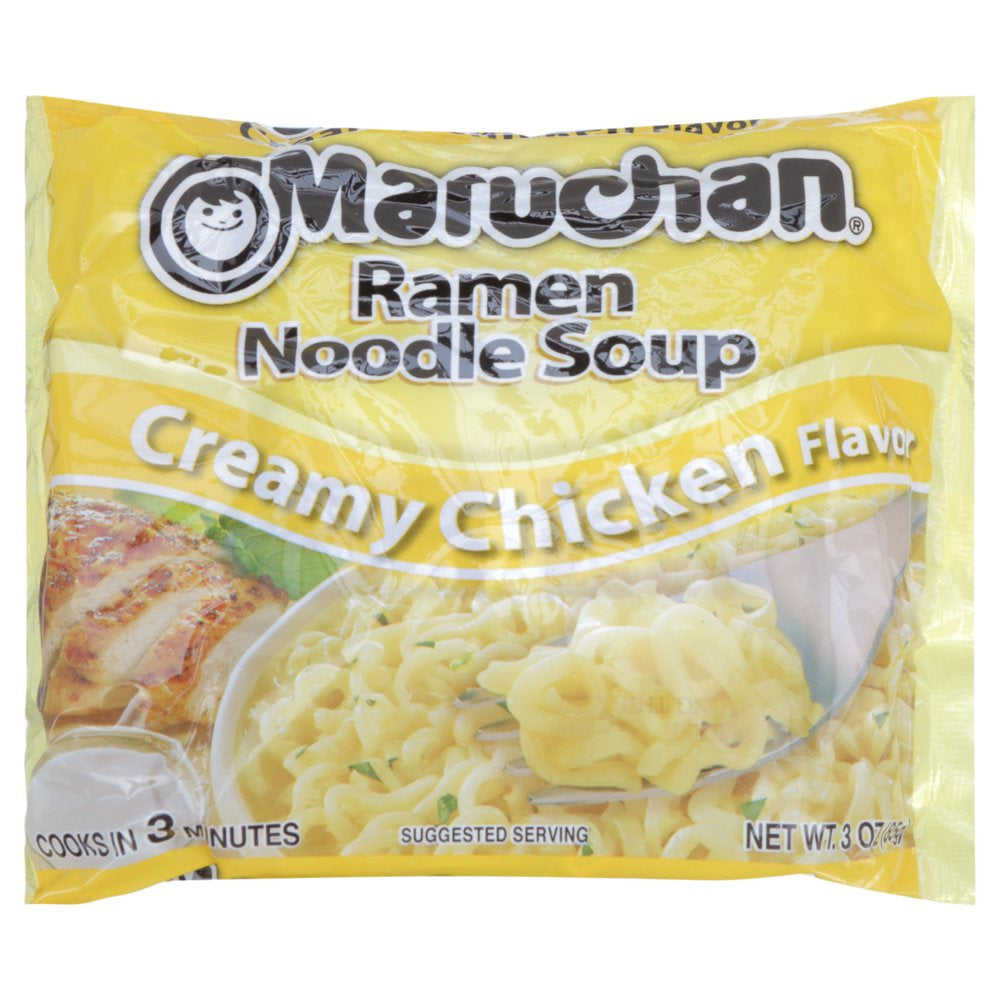 Creamy Chicken Ramen Noodles, 3 Oz Packaged Soup, 24 Pack Ready to Cook