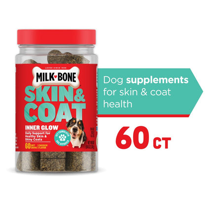 Skin & Coat Dog Supplements, Deliciously Soft Dog Chews, 60 Ct.