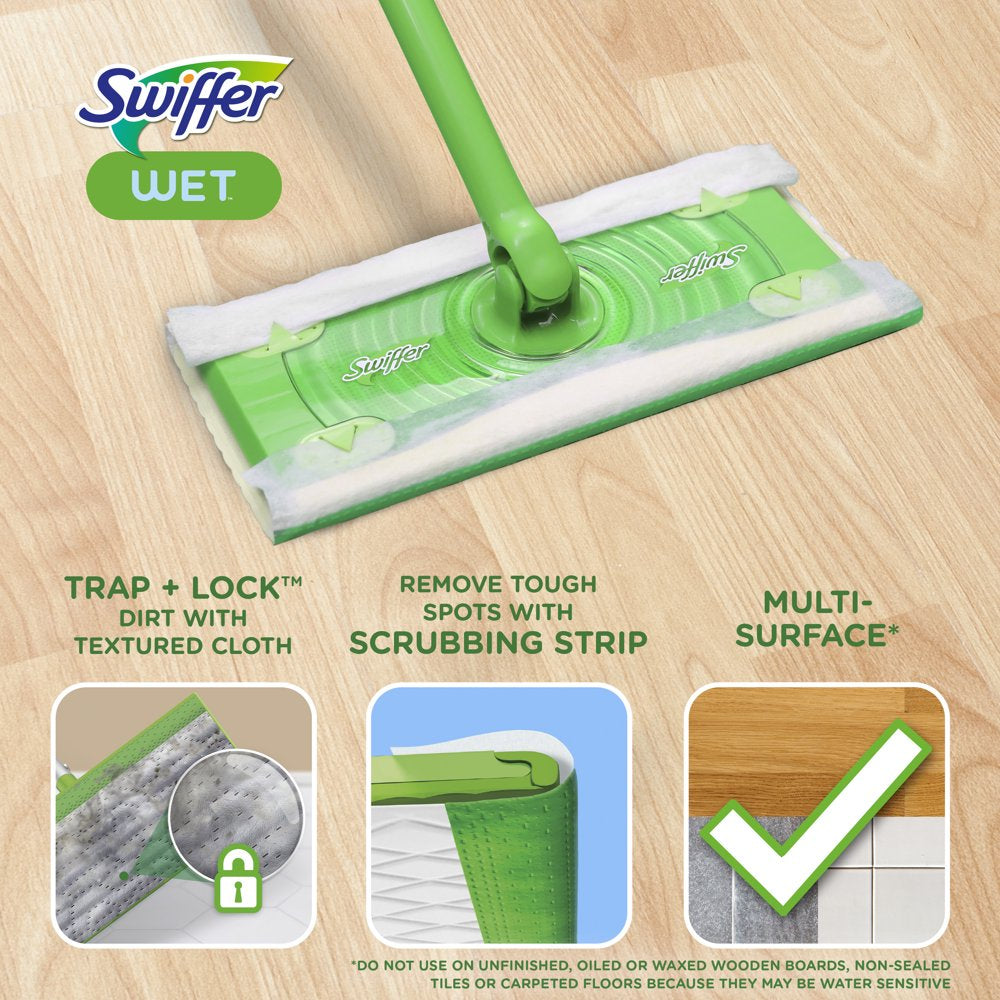 Sweeper Wet Mopping Cloths, Multi-Surface Floor Cleaner, Fresh Scent, 24 Count