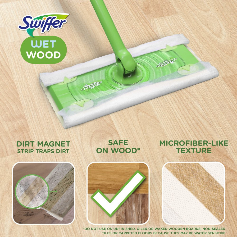 Sweeper Wet Wood Floor Mopping Cloths, 20 Ct