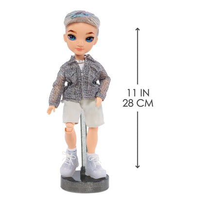 Aidan- Purple Boy Fashion Doll. Fashionable Outfit & 10+ Colorful Play Accessories. Great Gift for Kids 4-12 Years Old and Collectors.