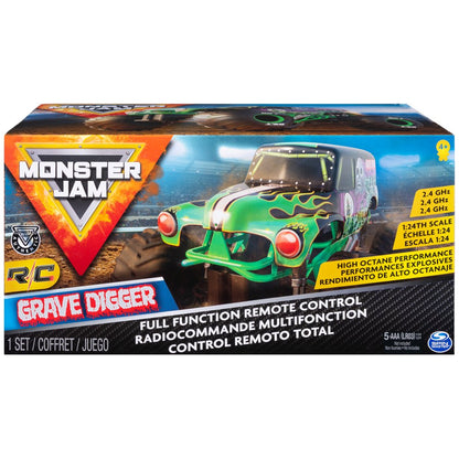 , Official Grave Digger Remote Control Monster Truck Toy, 1:24 Scale, 2.4 Ghz, for Ages 4 and Up