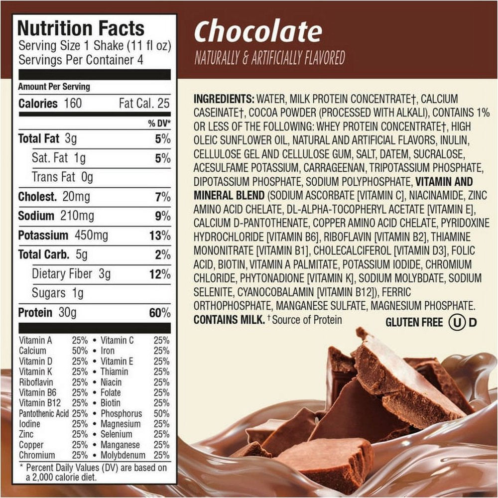 30G Protein Shakes, 11 Oz per Bottle, Chocolate 4 Ea (Pack of 2)