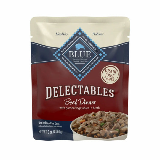Delectables Natural Wet Dog Food Topper, Beef Dinner 3Oz (Pack of 24)