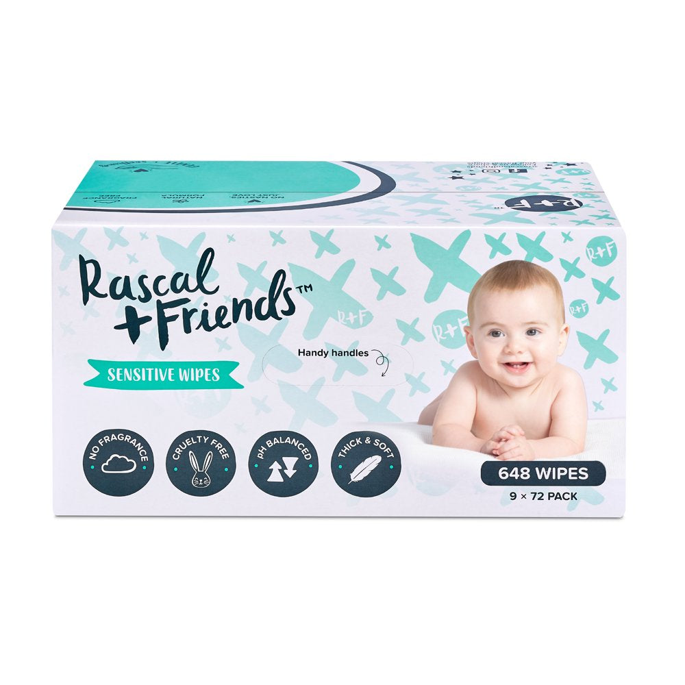 Rascal + Friends Sensitive Baby Wipes, 648 Count (Select for More Options)