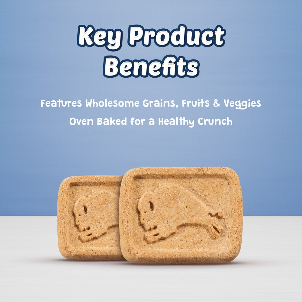 Health Bars Apple & Yogurt Flavor Crunchy Biscuit Treats for Dogs, Whole Grain, 16 Oz. Bag