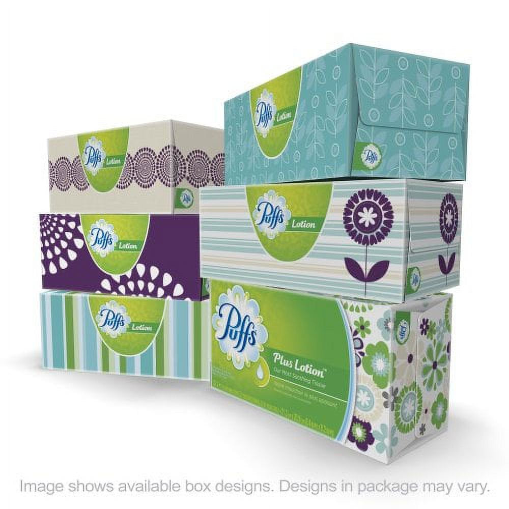 plus Lotion Facial Tissues; 6 Family Boxes; 124 Tissues per Box
