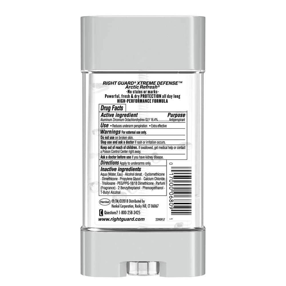 Xtreme Defense Antiperspirant Deodorant Gel, Arctic Refresh, 4 Oz (Pack of 2)