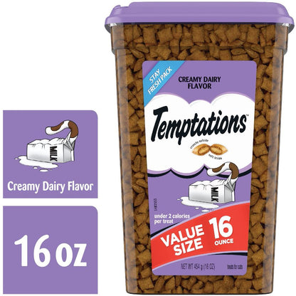 Classic Crunchy and Soft Cat Treats, 16 Oz., Pouches and Tubs. Creamy Dairy Flavor