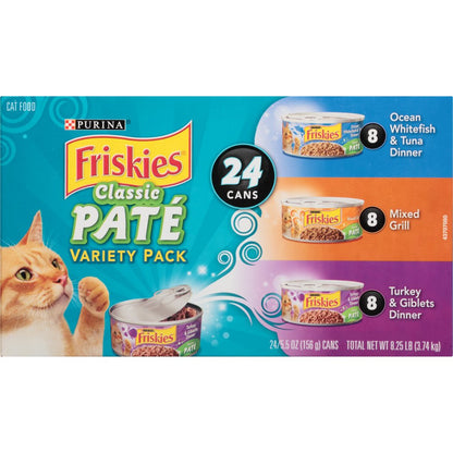 Purina  Classic Pate Wet Cat Food Variety Pack, 5.5 Oz Cans (24 Pack)
