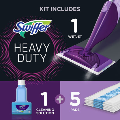 Wetjet Mop Starter Kit (Spray Mop, 5 Pads, Cleaning Solution)