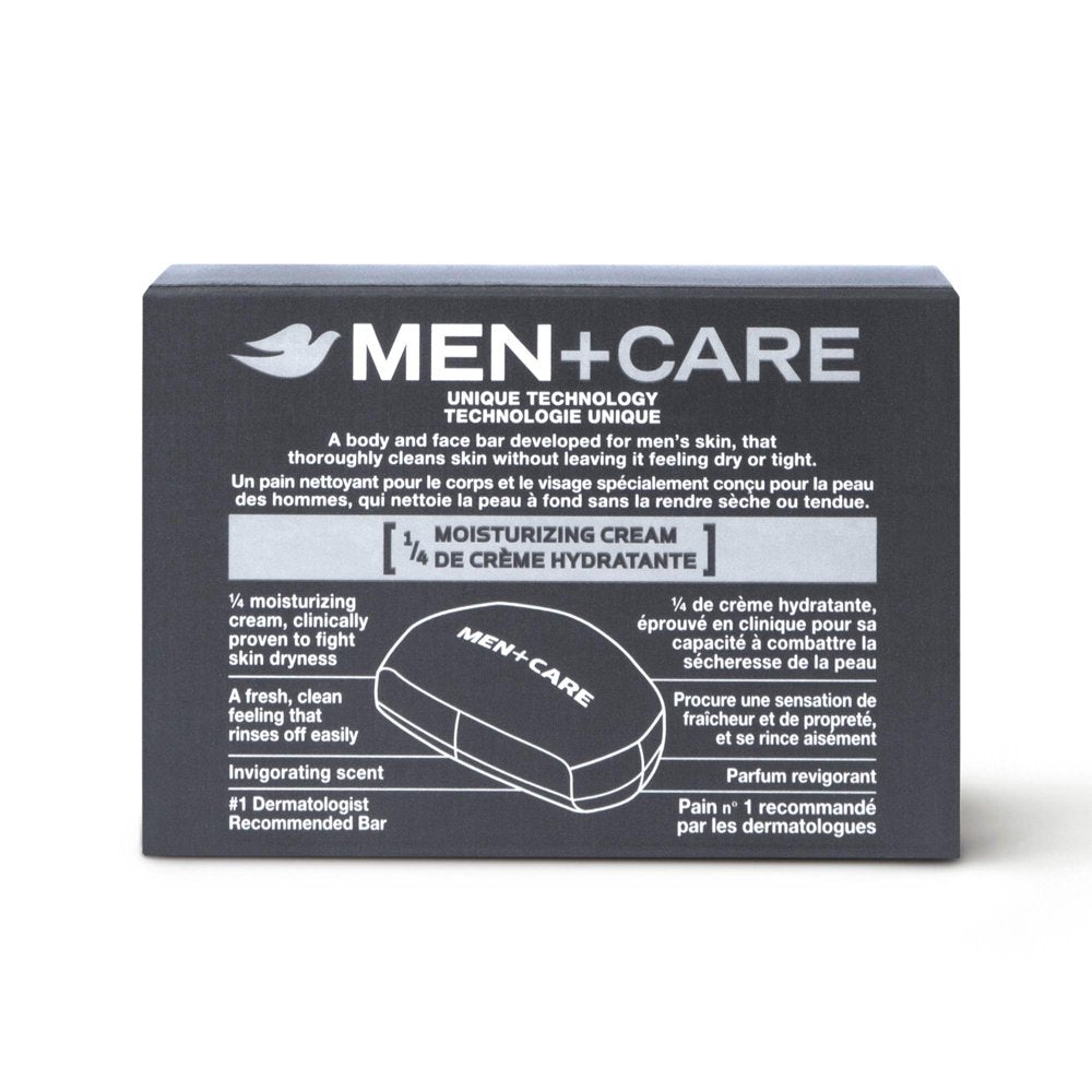 Men+Care Bar 3 in 1 Cleanser for Body, Face, and Shaving Extra Fresh Body and Facial Cleanser More Moisturizing than Bar Soap to Clean and Hydrate Skin 3.75 Oz, 10 Bars